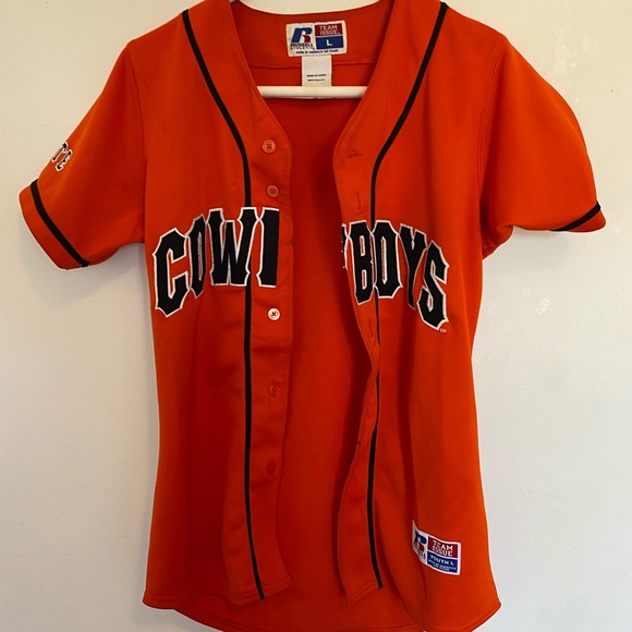 Russell Athletic Team Issue orange Cowboys jersey - Picture 2 of 6